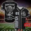 Personalized Las Vegas Raiders Nfl Wings Skull Baseball Jersey Shirt