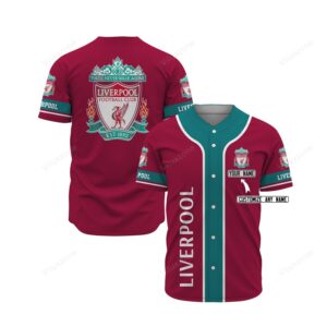 Personalized Liverpool Football Club Dark Red Custom Baseball Jersey