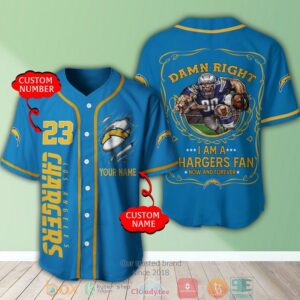 Personalized Los Angeles Chargers Nfl I Am A Chargers Fan Baseball Jersey Shirt
