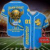 Personalized Los Angeles Chargers Nfl Wings Skull Baseball Jersey Shirt