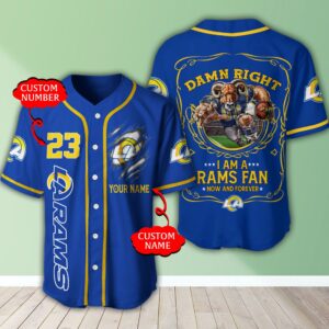 Personalized Los Angeles Rams Nfl 3D Baseball Jersey