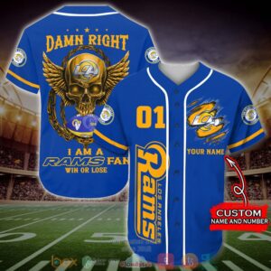 Personalized Los Angeles Rams Nfl Baseball Jersey Shirt