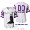 Personalized Maleficent All Over Print Pinstripe White Baseball Jersey
