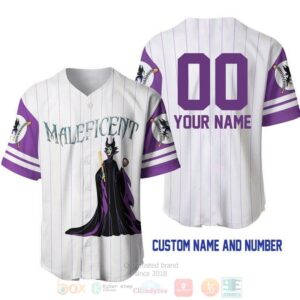 Personalized Maleficent All Over Print Pinstripe White Baseball Jersey