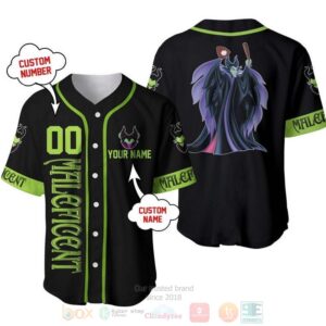 Personalized Maleficent Disney Playing Baseball All Over Print Black Baseball Jersey