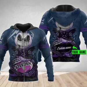 Personalized Melbourne Storm 3D Hoodie Nrl 3D Hoodie Jack Skellington Custom Name 3D All Over Printed Hoodie - 18f40cef78d3