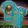 Personalized Miami Dolphins Nfl Wings Skull Baseball Jersey Shirt