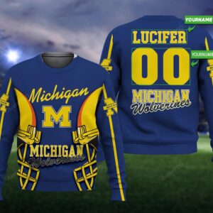 Personalized Michigan Wolverines 3D Hoodie Custom Name 3D All Over Printed Hoodie - c88b406186ea