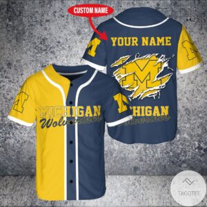 Personalized Michigan Wolverines Baseball Jersey Shirt