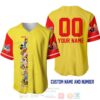 Personalized Mickey Minnie & Friends All Over Print Yellow Baseball Jersey