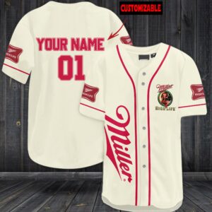 Personalized Miller High Life Custom Baseball Jersey