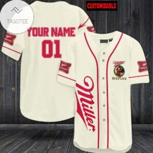 Personalized Miller High Life Logo Baseball Jersey Shirt