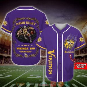 Personalized Minnesota Vikings Mascot Nfl Baseball Jersey Shirt