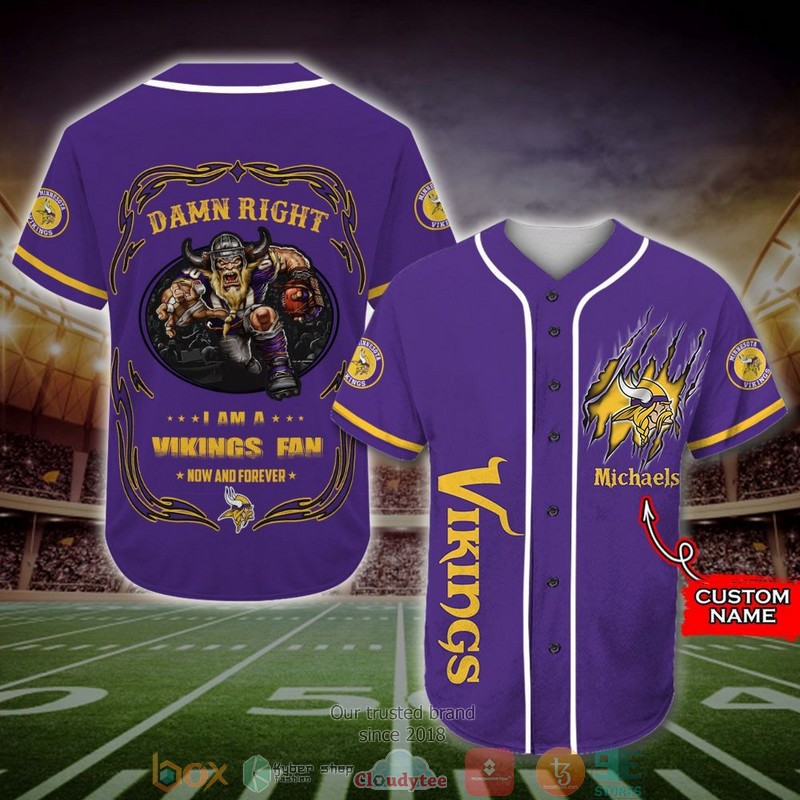 Personalized Minnesota Vikings Mascot Nfl Baseball Jersey Shirt Personalized Minnesota Vikings Mascot Nfl Baseball Jersey Shirt