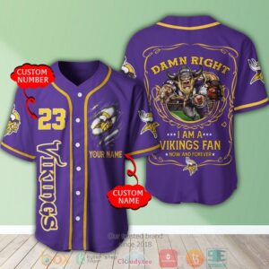 Personalized Minnesota Vikings Nfl Baseball Jersey Shirt
