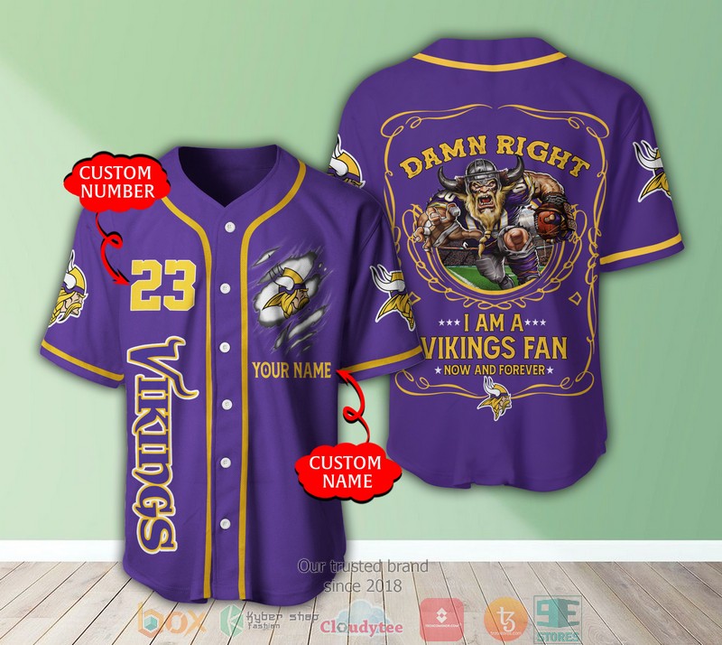 Personalized Minnesota Vikings Nfl Baseball Jersey Shirt Personalized Minnesota Vikings Nfl Baseball Jersey Shirt