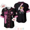 Personalized Minnie Mouse Playing Baseball All Over Print Black Baseball Jersey