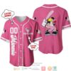 Personalized Minnie Mouse Playing Baseball Pink Baseball Jersey