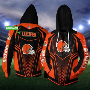 Personalized NNA 3D Hoodie Cleveland Browns Custom Name 3D All Over Printed Hoodie - e857f7a3440b