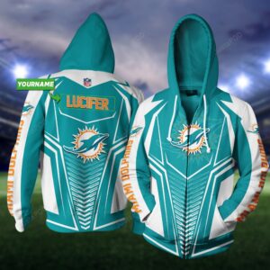 Personalized NNA 3D Hoodie Miami Dolphins Custom Name 3D All Over Printed Hoodie - b1c57d35a790