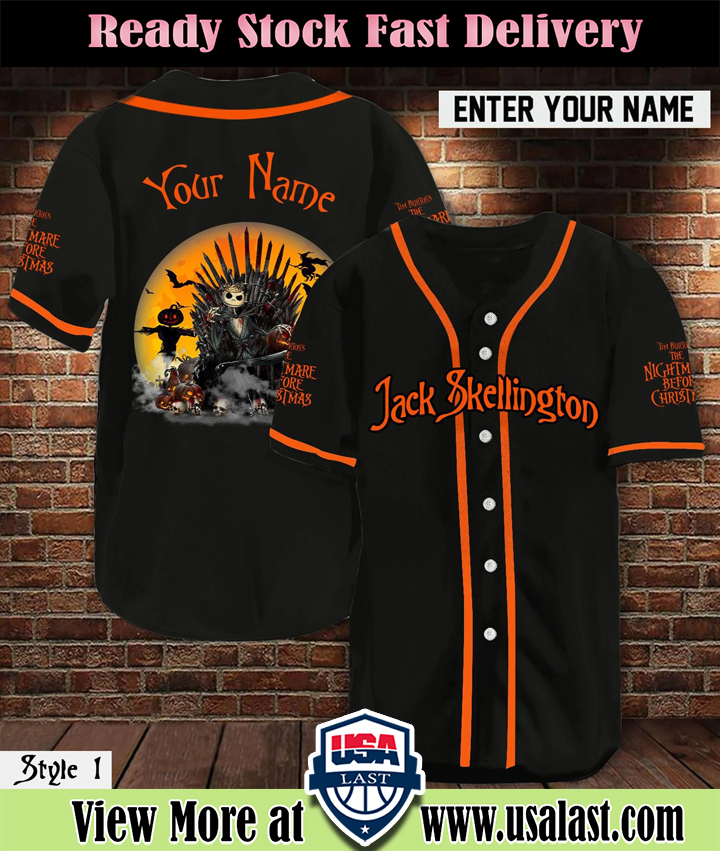 Personalized Name Jack Skellington Baseball Jersey Shirt Personalized Name Jack Skellington Baseball Jersey Shirt