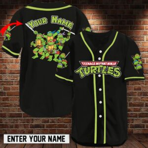 Personalized Name Tmnt Baseball Jersey Shirt