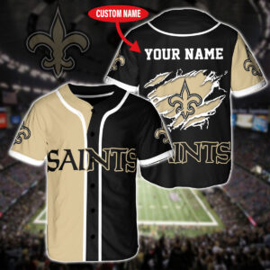 Personalized New Orleans Saints Baseball Jersey