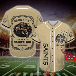 Personalized New Orleans Saints Mascot Nfl Baseball Jersey Shirt