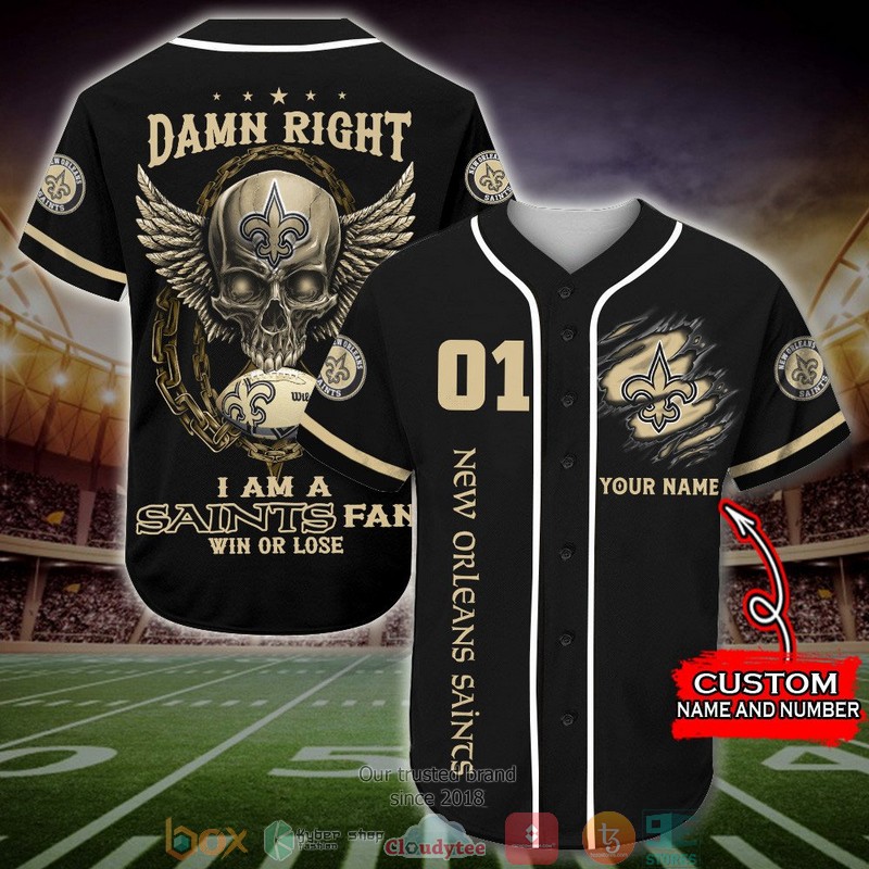 Personalized New Orleans Saints Nfl Wings Skull Baseball Jersey Shirt Personalized New Orleans Saints Nfl Wings Skull Baseball Jersey Shirt