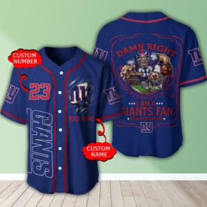 Personalized New York Giants Nfl 3D Baseball Jersey