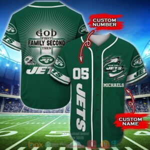 Personalized New York Jets Nfl God First Family Second Then Baseball Jersey Shirt