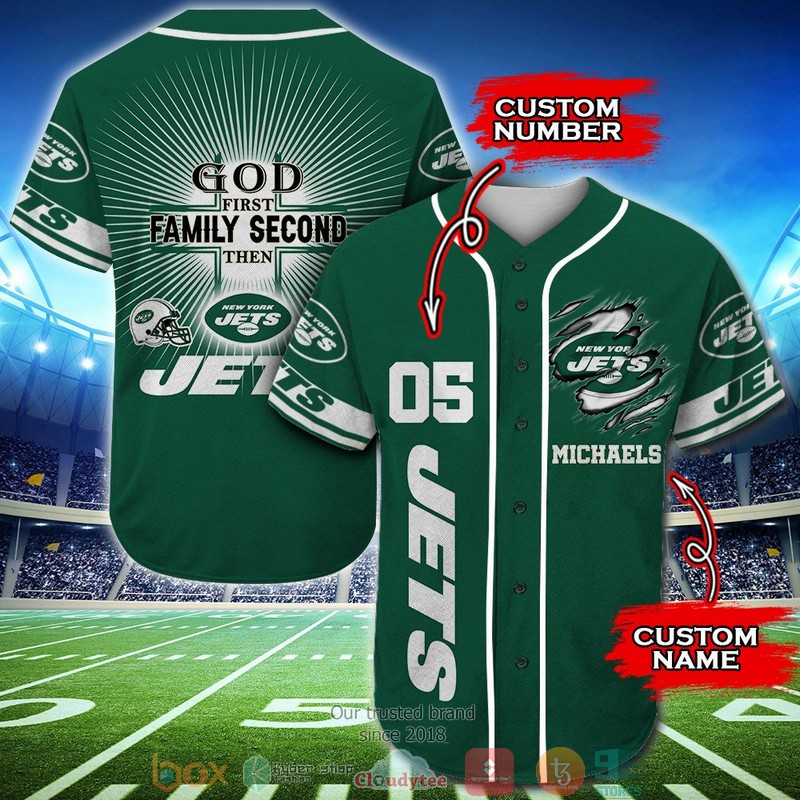 Personalized New York Jets Nfl God First Family Second Then Baseball Jersey Shirt Personalized New York Jets Nfl God First Family Second Then Baseball Jersey Shirt