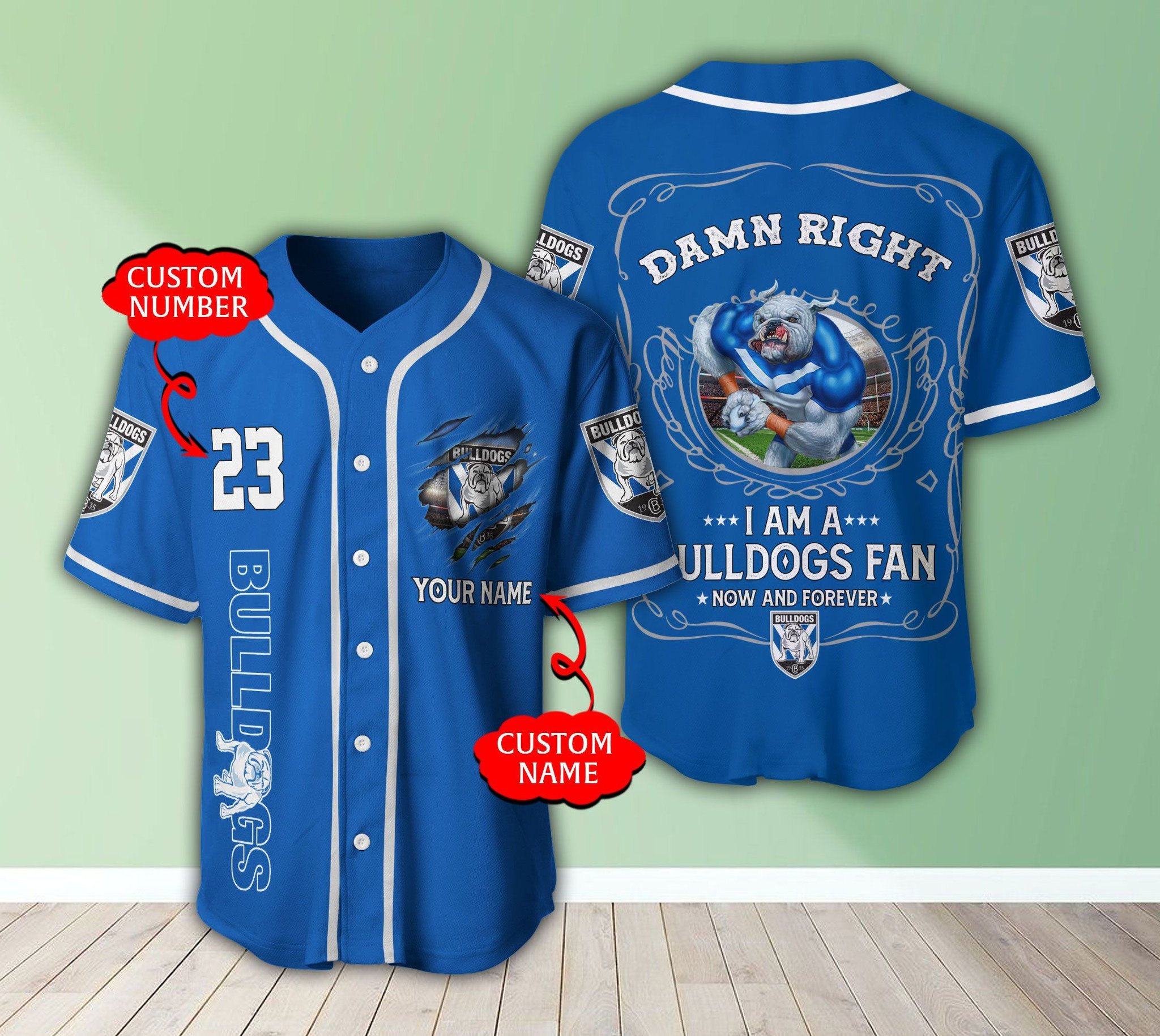 Personalized Nrl Canterbury-Bankstown Bulldogs I Am A Bulldogs Fan Baseball Jersey Personalized Nrl Canterbury-Bankstown Bulldogs I Am A Bulldogs Fan Baseball Jersey