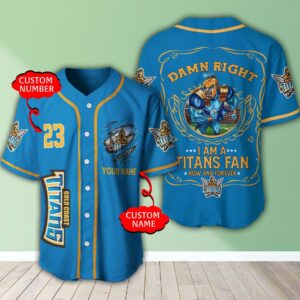 Personalized Nrl Gold Coast Titans I Am A Titans Fan Baseball Jersey