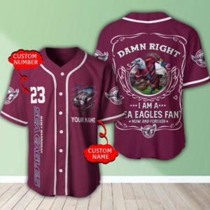 Personalized Nrl Manly Warringah Sea Eagles I Am A Sea Eagles Fan Baseball Jersey