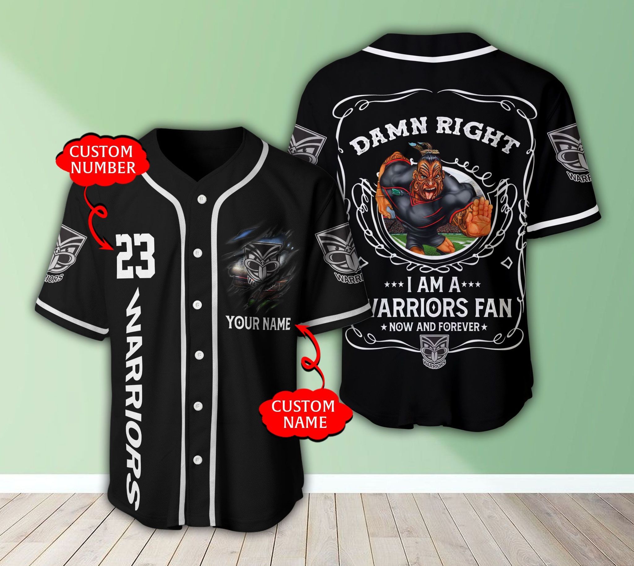Personalized Nrl New Zealand Warriors I Am A Warriors Fan Baseball Jersey Personalized Nrl New Zealand Warriors I Am A Warriors Fan Baseball Jersey