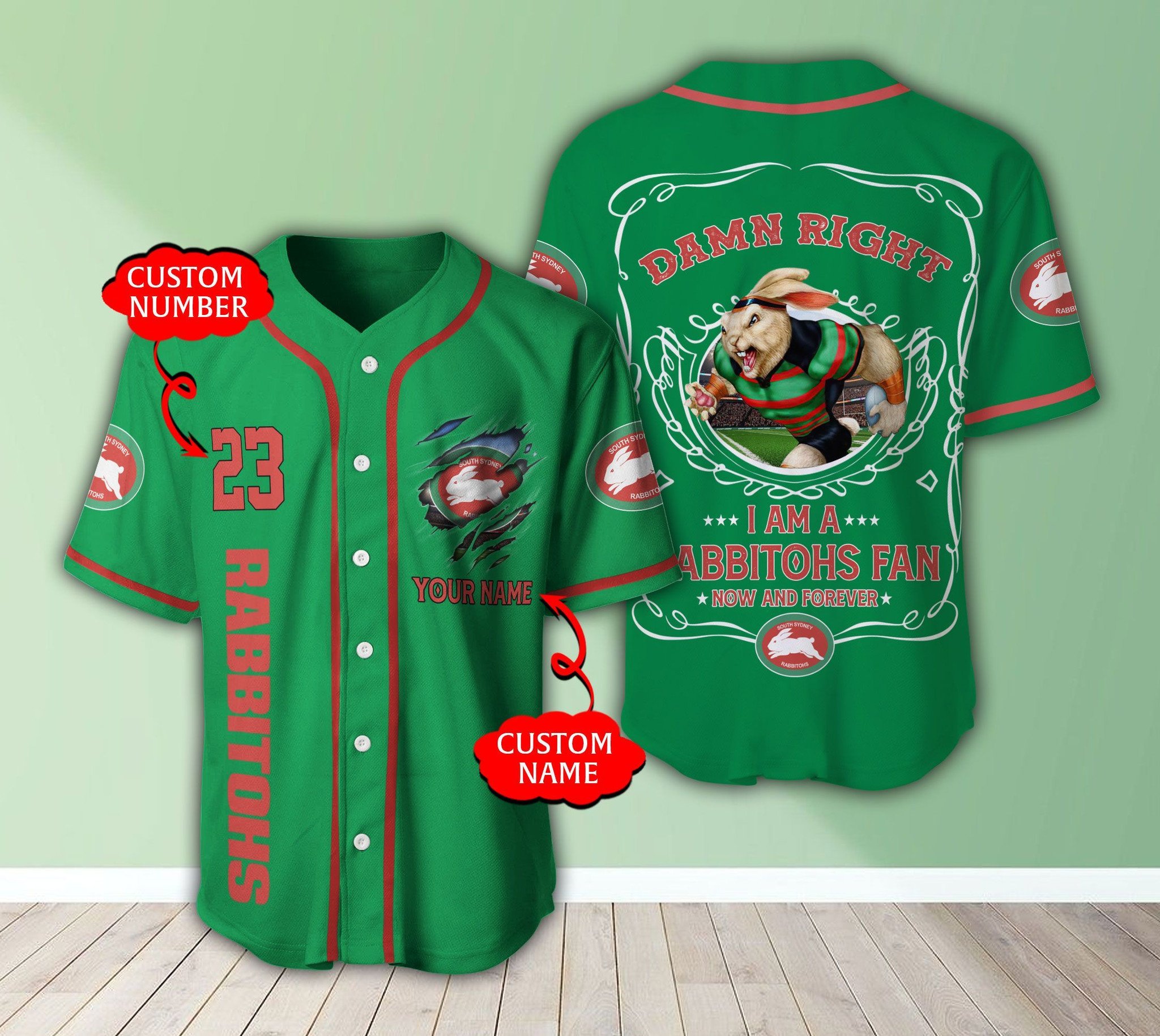 Personalized Nrl South Sydney Rabbitohs I Am A Rabbitohs Fan Baseball Jersey Personalized Nrl South Sydney Rabbitohs I Am A Rabbitohs Fan Baseball Jersey