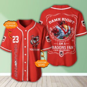 Personalized Nrl St. George Illawarra Dragons I Am A Dragons Fan Baseball Jersey