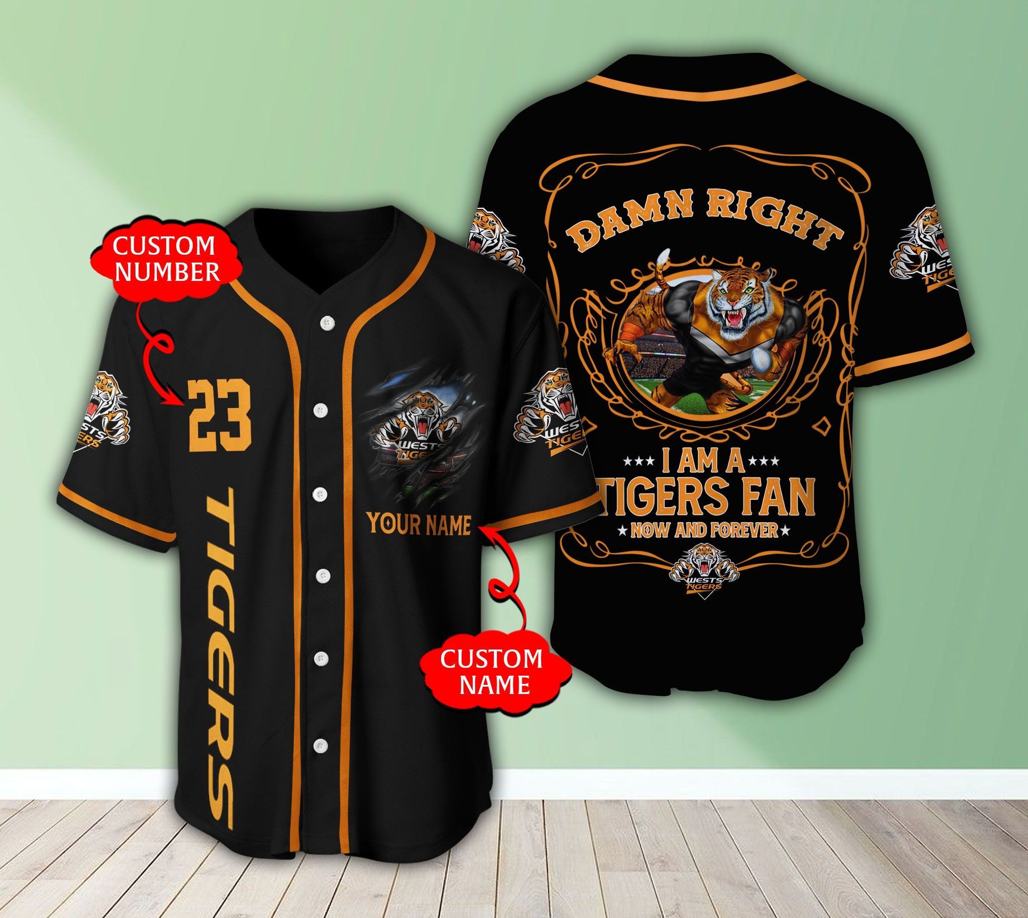 Personalized Nrl Wests Tigers I Am A Tigers Fan Baseball Jersey Personalized Nrl Wests Tigers I Am A Tigers Fan Baseball Jersey