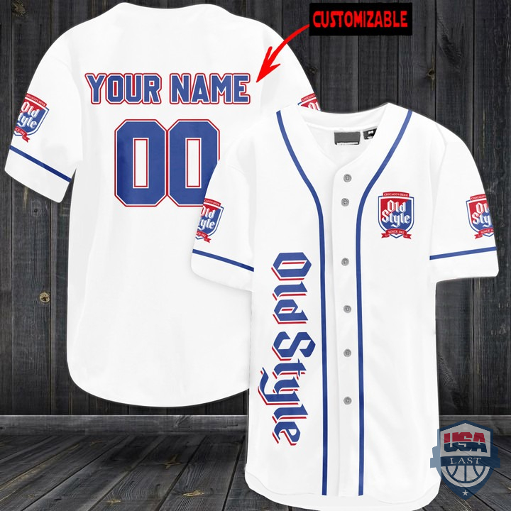 Personalized Old Style Beer Baseball Jersey Shirt Personalized Old Style Beer Baseball Jersey Shirt