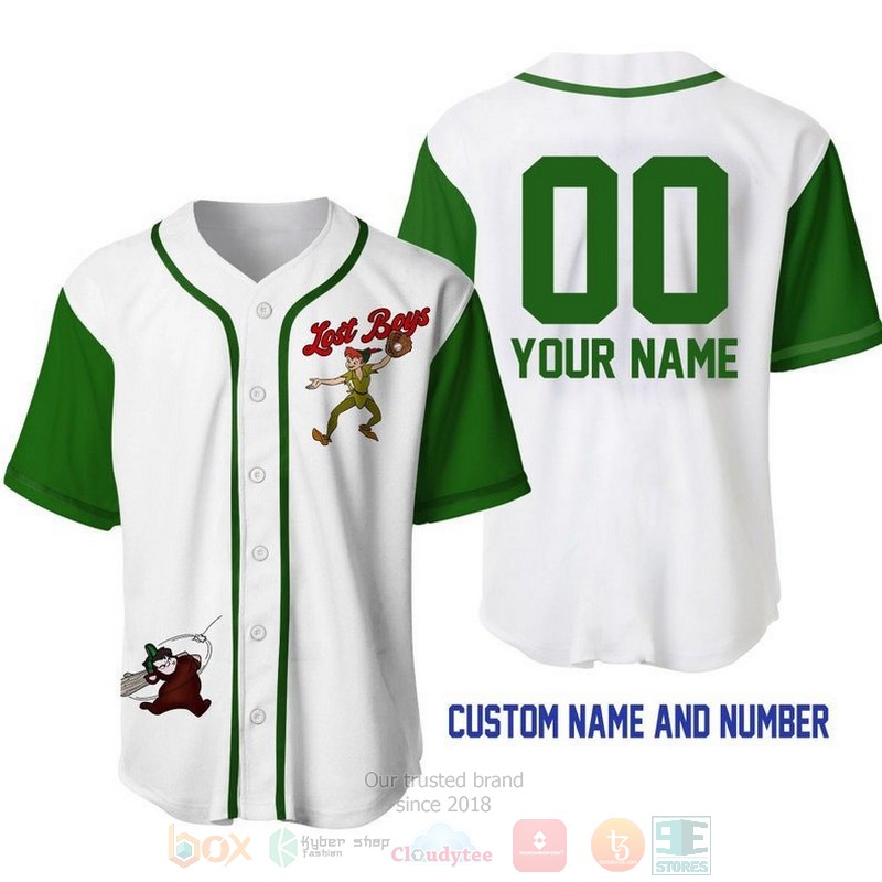 Personalized Peter Pan Lost Boys All Over Print White Baseball Jersey Personalized Peter Pan Lost Boys All Over Print White Baseball Jersey