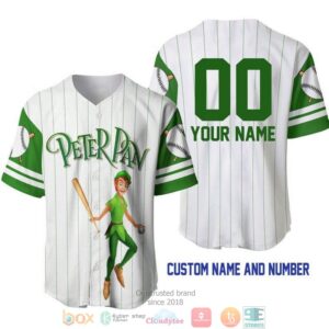 Personalized Peter Pan Pinstripe White Baseball Jersey