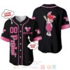 Personalized Piglet Winnie The Pooh Playing Baseball All Over Print Black Baseball Jersey
