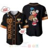 Personalized Pinocchio Playing Baseball All Over Print Black Baseball Jersey