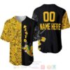 Personalized Pluto Dog Pattern All Over Print Black Yellow Baseball Jersey
