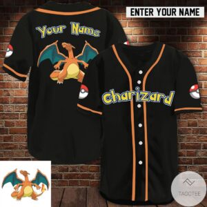 Personalized Pokemon Charizard Baseball Jersey