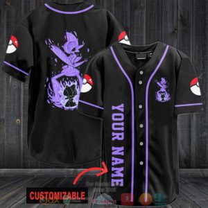 Personalized Pokemon Gardevoir Black Baseball Jersey