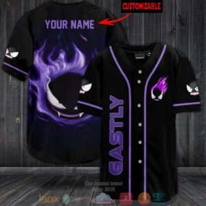 Personalized Pokemon Gastly Baseball Jersey