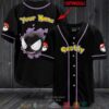 Personalized Pokemon Gastly Black Baseball Jersey
