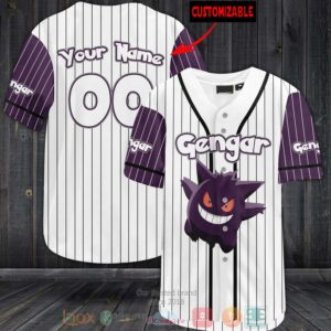 Personalized Pokemon Gengar Baseball Jersey